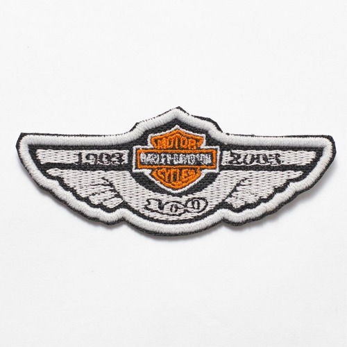 Patch Bordado Harley Davidson 100 Anos 10x3,8cm