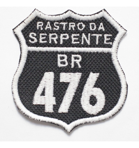 Patch Bordado Placas Rastro Da Serpente Br476 5,6x6cm