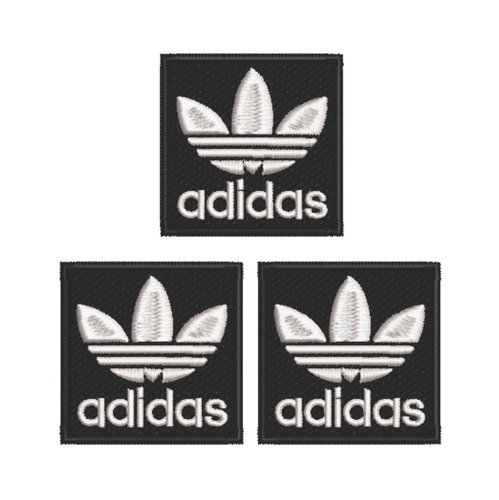 Patch Bordado Marcas adidas Kit Com 3 Peças 5x5cm