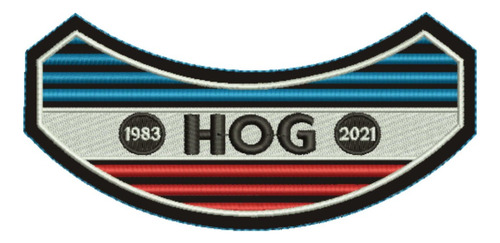 Patch Bordado Harley Davidson Hog 2021 Harley Davidson Anual 14,4x7cm
