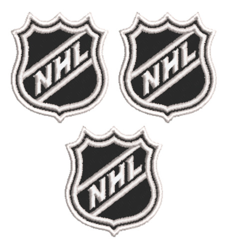 Patch Bordado Esportes Kit 3 Nhl Logo Hockey 3,5x4cm