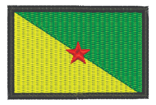 Patch Bordado Bandeiras Bandeira Guiana Francesa 6x4cm