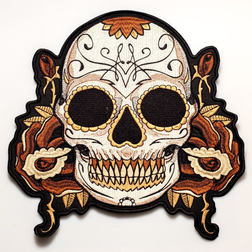 Patch Bordado Caveiras Caveira Feminina 10x10cm