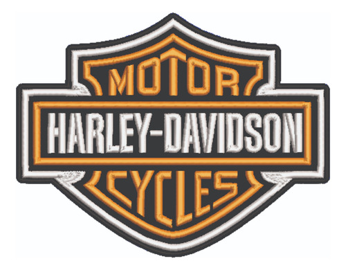 Patch Bordado Harley Davidson Logo Laranja 20x15,5cm