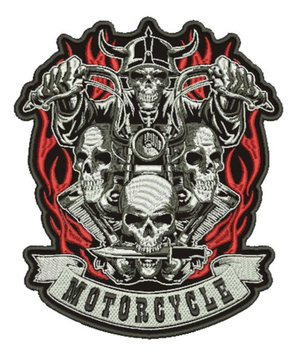 Patch Bordado Grandes Aguia Motociclista 23,2x28cm