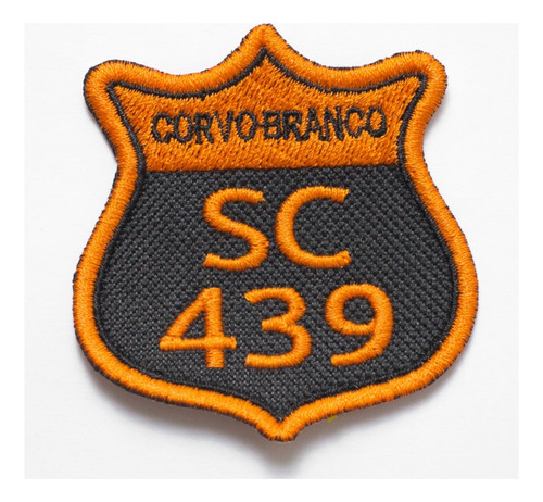 Patch Bordado Placas Corvo Sc439 Face 5,7x6cm