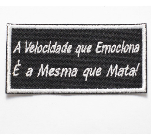 Patch Bordado Frases Frase Motociclista 12 9x4,5cm