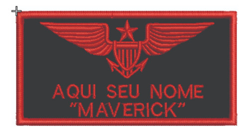 Patch Bordado Top Gun Identificação Seu Nome 10x4,2cm