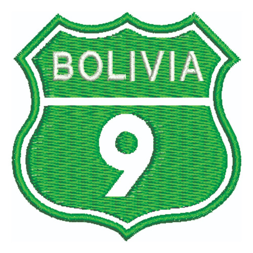 Patch Bordado Placas Bolivia 9 6x6cm