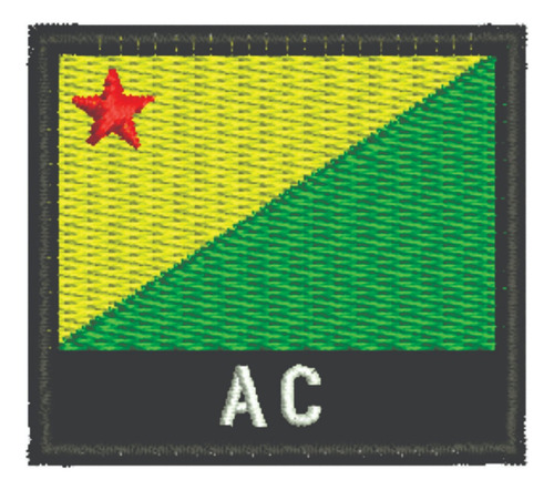 Patch Bordado Bandeiras Bandeira Acre 6x4cm