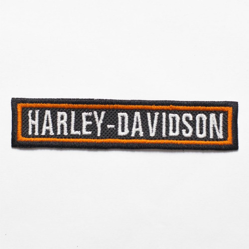 Patch Bordado Harley Davidson Tarjeta Laranja 14x3cm