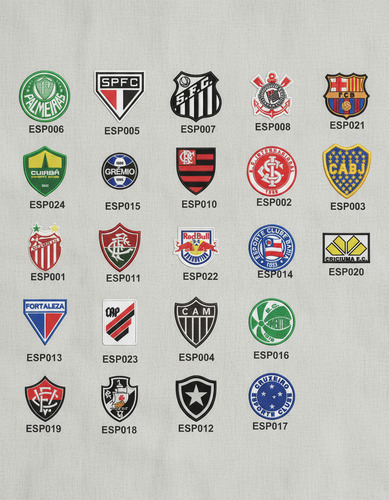 Patch Bordado Diversos Times De Futebol 8x8cm