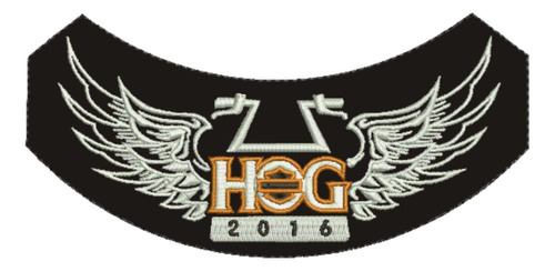 Patch Bordado Harley Davidson Hog 2016 Harley Davidson Anual 14,4x7cm