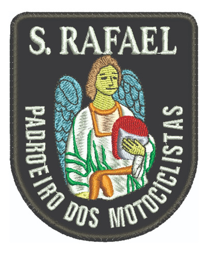 Patch Bordado Religiosos Sao Rafael Protetor Motociclista 7x8,5cm