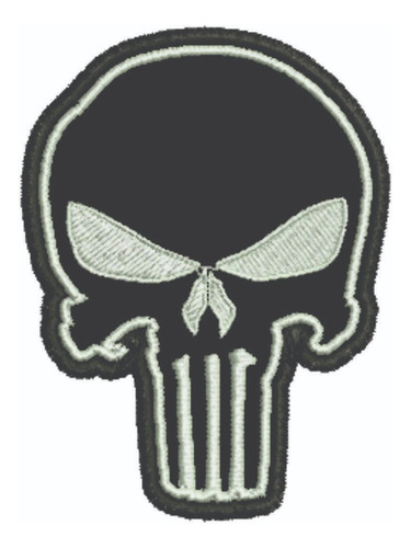 Patch Bordado Caveiras Caveira Justiceiro 6x8cm