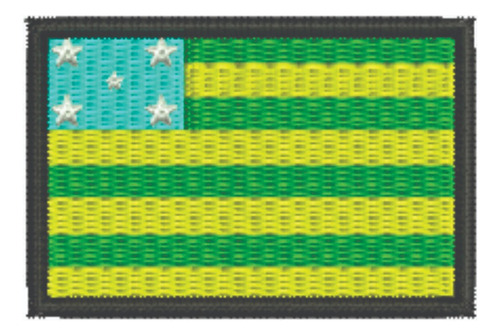 Patch Bordado Bandeiras Bandeira Goias 6x4cm