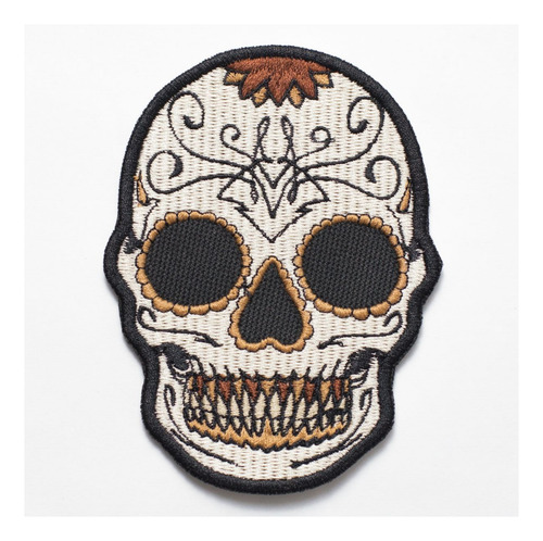 Patch Bordado Caveiras Caveira Mexicana 03 6x8cm