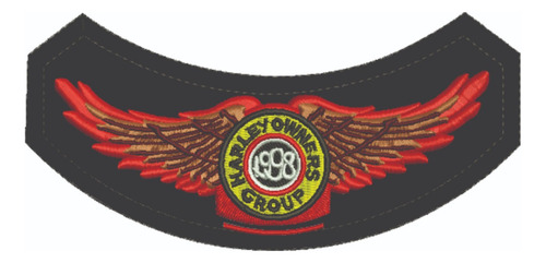 Patch Bordado Harley Davidson Hog 1998 Harley Davidson Anual 14,4x7cm