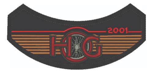 Patch Bordado Harley Davidson Hog 2001 Harley Davidson Anual 14,4x7cm