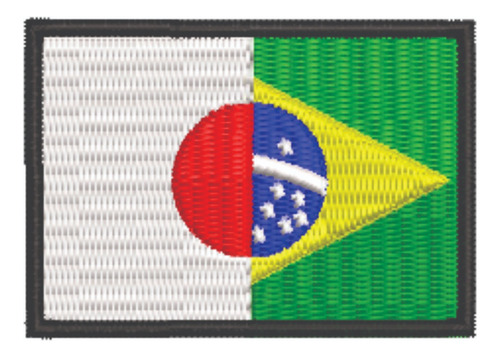 Patch Bordado Bandeiras Bandeira Brasil E Japão 6x4cm