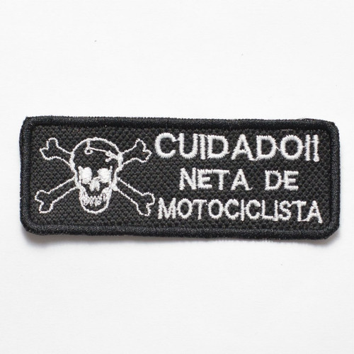 Patch Bordado Frases Frase Motociclista 06 9x4,5cm