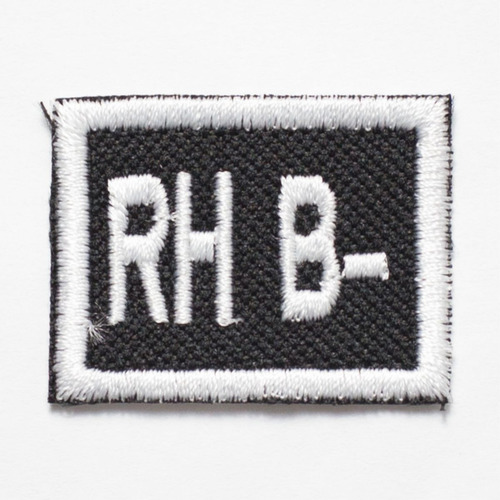 Patch Bordado Tipo Sanguíneo Sangue Retangular 4x3cm