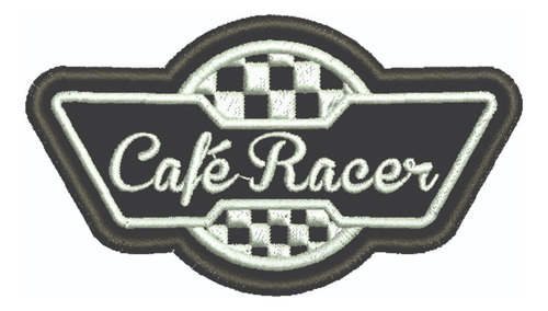 Patch Bordado Café Racer Quadriculado 9x5cm