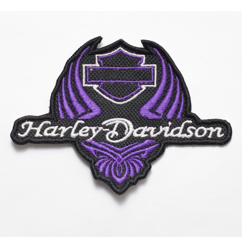 Patch Bordado Harley Davidson Tribal Lilas 10x7,1cm