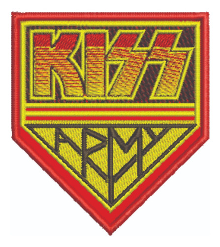 Patch Bordado Música Kiss Army Largura Msc035 7x7,8cm