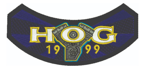 Patch Bordado Harley Davidson Hog 1999 Harley Davidson Anual 14,4x7cm