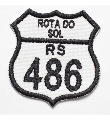Patch Bordado Placas Rota Do Sol Rs486 5,6x6cm