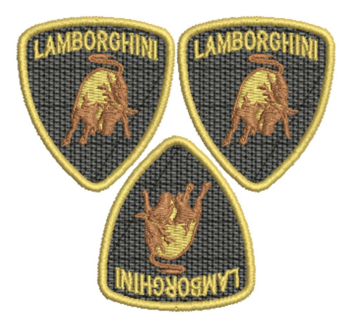 Patch Bordado Carros Lamborghini Logo 3 Peças 4,5x5cm