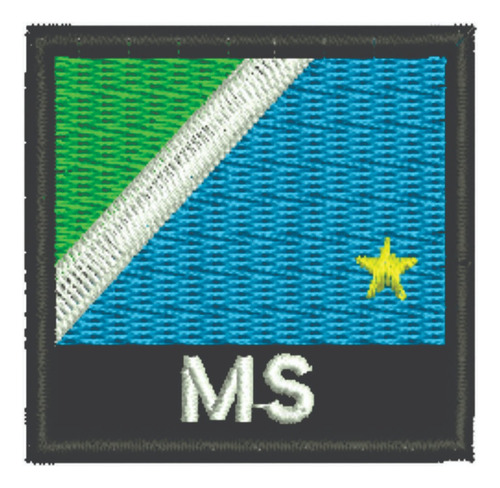 Patch Bordado Bandeiras Bandeira Mato Grosso Do Sul 4,5 4,5x4cm