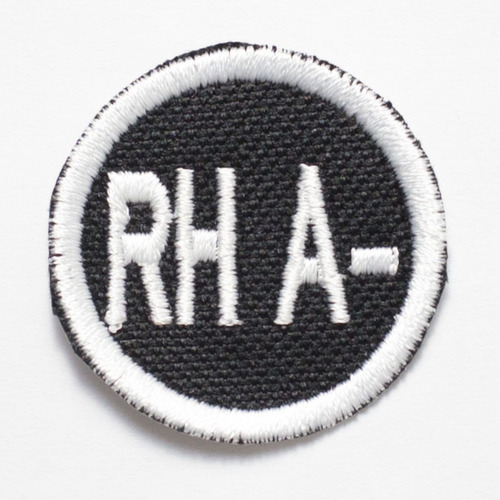 Patch Bordado Tipo Sanguíneo Sangue Redondo 4x4cm