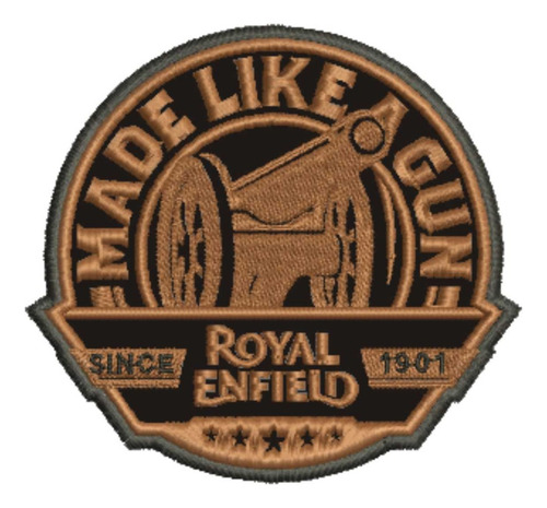 Patch Bordado Royal Enfield Like A Gun 8,6x8cm