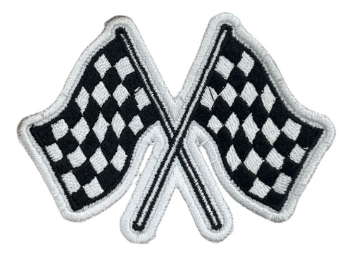 Patch Bordado Cartoons Bandeira Quadriculada 9x6,2cm