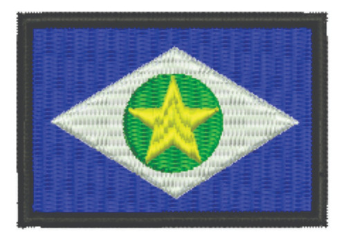 Patch Bordado Bandeiras Bandeira Mato Grosso 6x4cm
