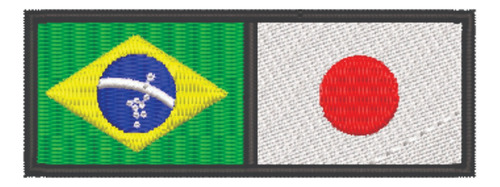 Patch Bordado Bandeiras Bandeira Brasil E Japão 9x3,5cm