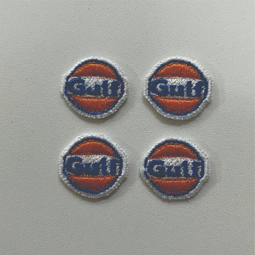 Patch Bordado Marcas Gulf Oleo Kit Com 3 Peças 2x2cm