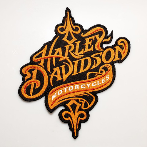 Patch Bordado Harley Davidson Tribal Laranja 25,3x30cm