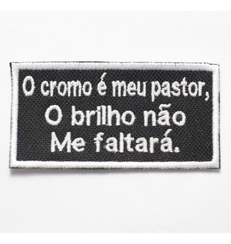 Patch Bordado Frases Frase Motociclista 09 9x4,5cm