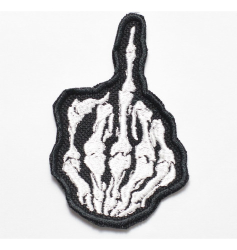 Patch Bordado Cartoons Dedo Do Meio 5,2x8cm