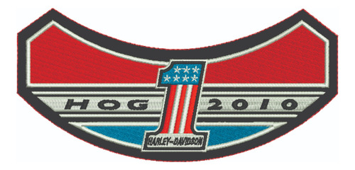 Patch Bordado Harley Davidson Hog 2010 Harley Davidson Anual 14,4x7cm