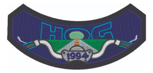 Patch Bordado Harley Davidson Hog 1994 Harley Davidson Anual 14,4x7cm