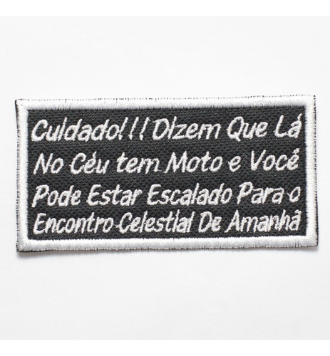 Patch Bordado Frases Frase Motociclista 04 9x4,5cm