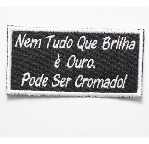 Patch Bordado Frases Frase Motociclista 17 9x4,5cm