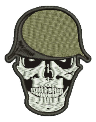 Patch Bordado Caveiras Caveira Militar 6,3x8cm