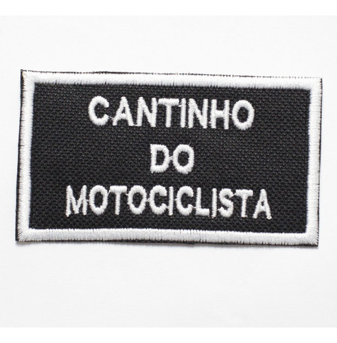 Patch Bordado Frases Frase Motociclista 05 9x4,5cm