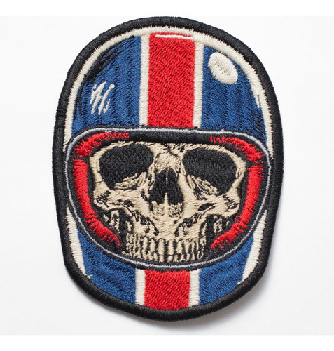 Patch Bordado Caveiras Caveira Capacete Speed 6x8cm
