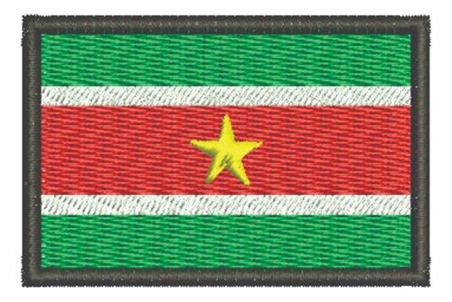 Patch Bordado Bandeiras Bandeira Suriname 6x4cm